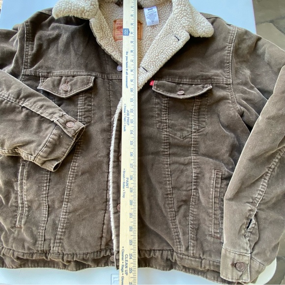 Levi’s 70520 brown corduroy faux Sherpa lined trucker jacket Large - Picture 5 of 11